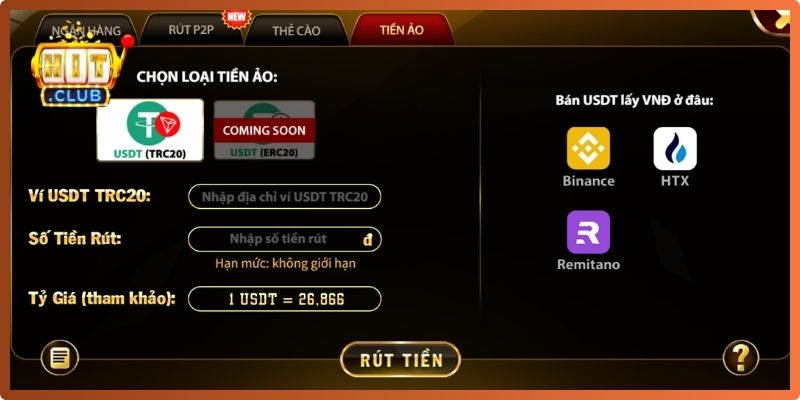 Điều kiện cần khi rút tiền HitClub